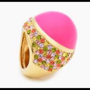 Kate Spade pink rainbow pavé oversized bubble ring